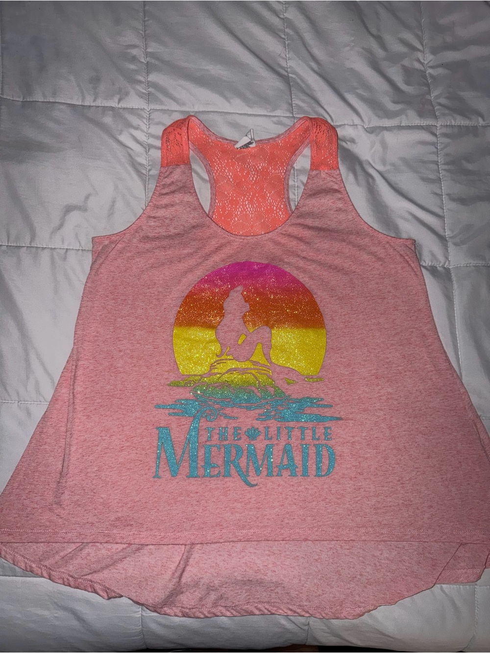 The Little Mermaid Pink Graphic Racerback Tank - 1X